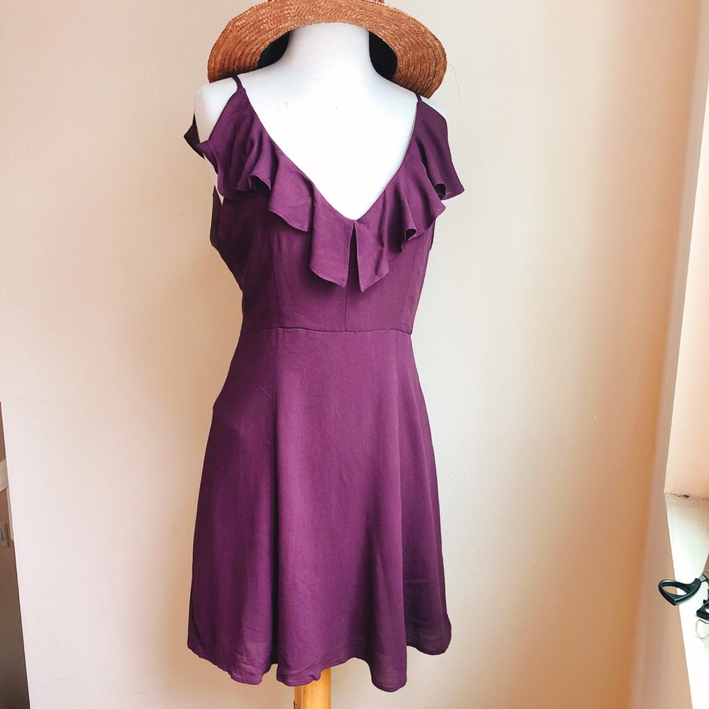 Ivy+Main Ruffle Summer Dress in Plum - Picture 1 of 4